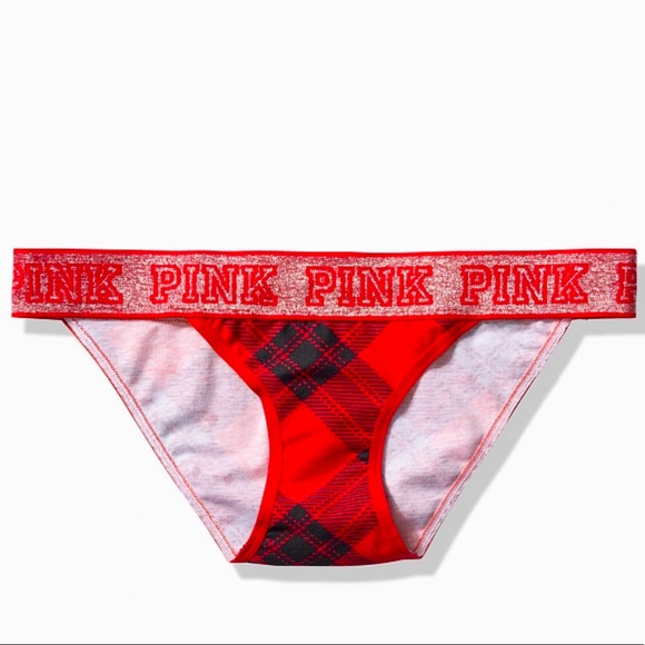 Victoria’s Secret PINK Red Plaid Logo Bikini - Picture 1 of 1